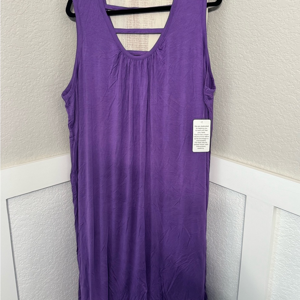 NEW! Cozy!  Dreams & Co Nightgown Lounge Dress Womens 3X  26/28 Purple
